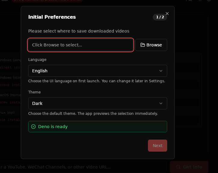 Screenshot of YT-GO