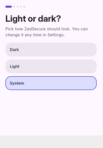 Screenshot of ZedSecure