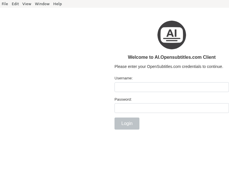 Screenshot of ai-opensubtitles-desktop-client