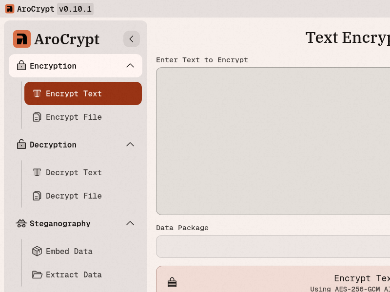 Screenshot of app