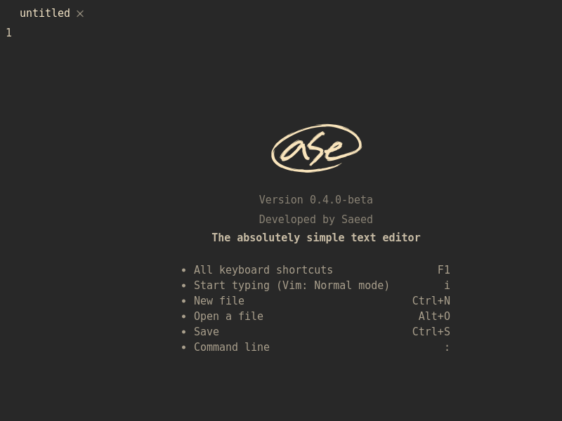 Screenshot of ase