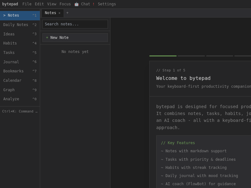 Screenshot of bytepad