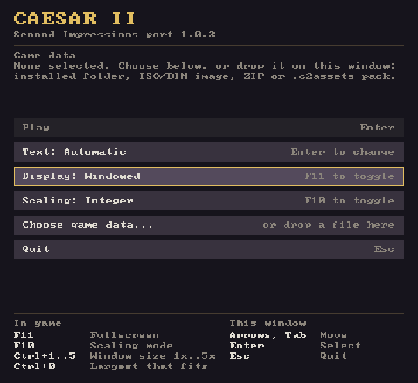 Screenshot of caesar2-port