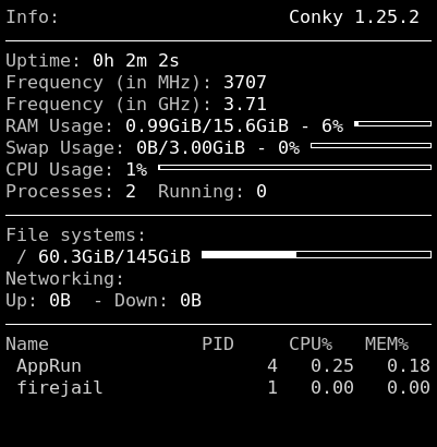 Screenshot of conky