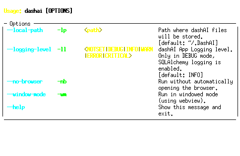 Screenshot of dashAI