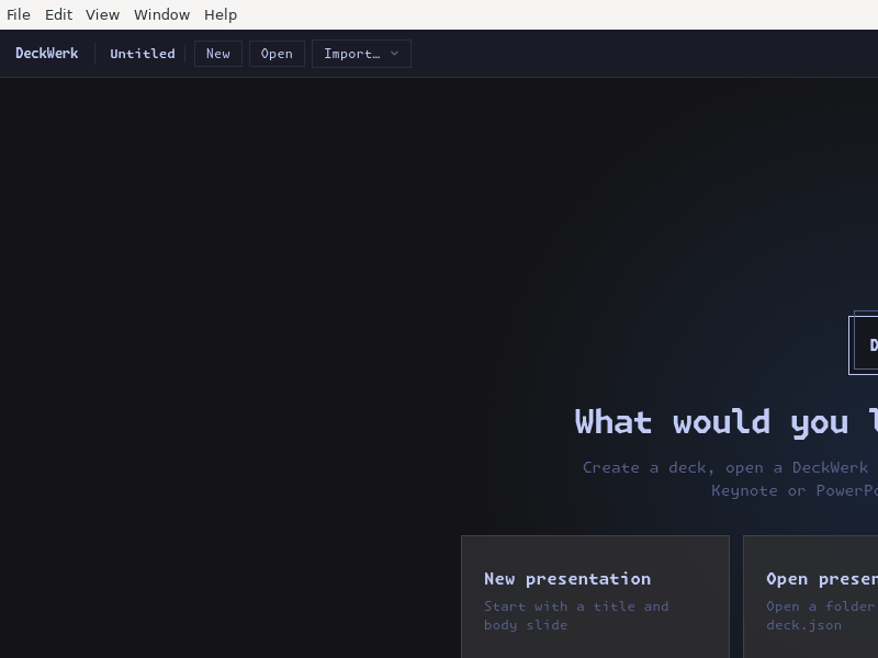 Screenshot of deckwerk