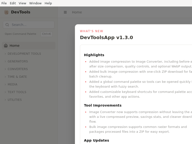 Screenshot of devtools