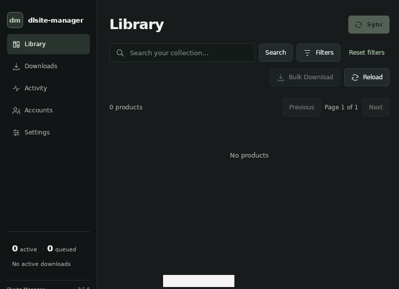 Screenshot of dlsite-manager