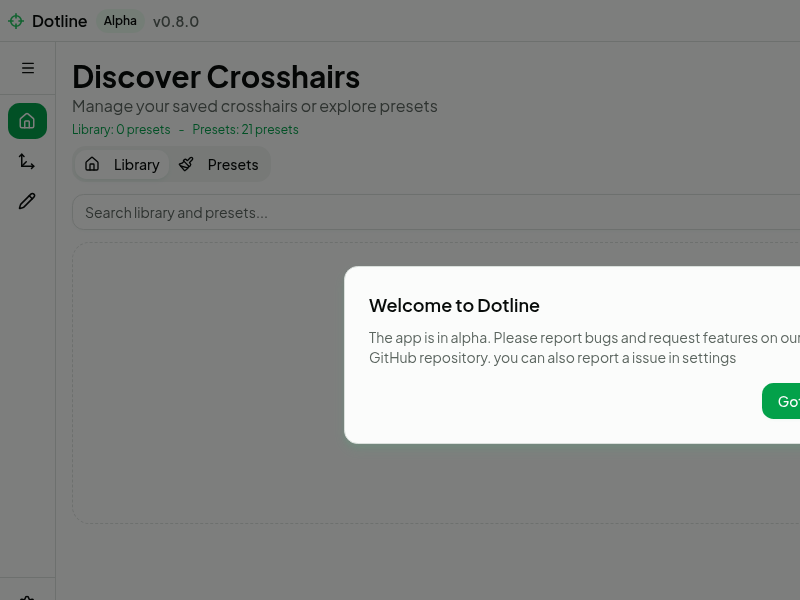 Screenshot of dotline