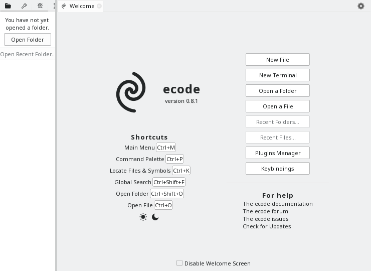 Screenshot of ecode