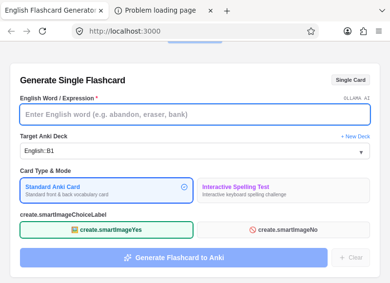 Screenshot of english-flashcard-generator