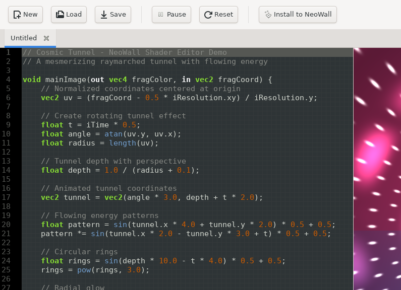 Screenshot of gleditor