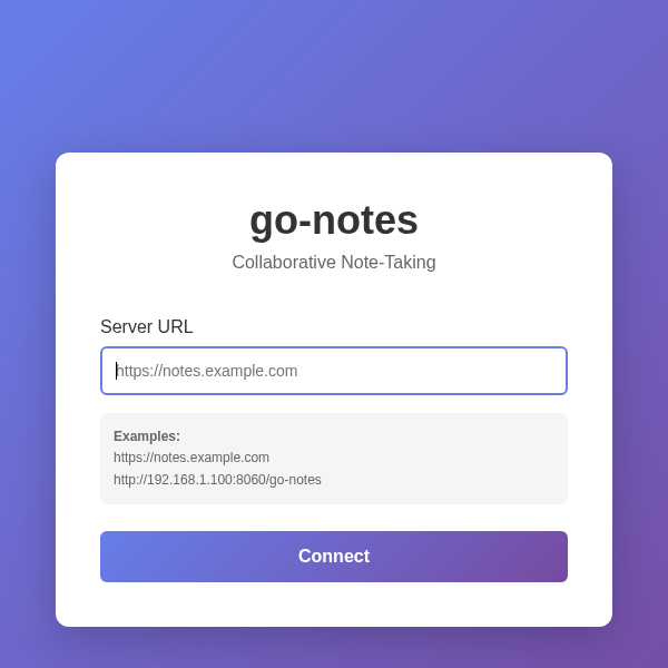Screenshot of go-notes