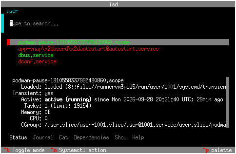 Screenshot of isd