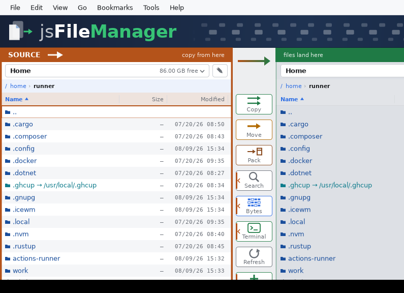 Screenshot of jsFileManager