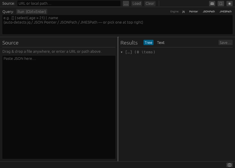 Screenshot of jsonquery_gui