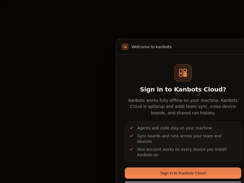 Screenshot of kanbots