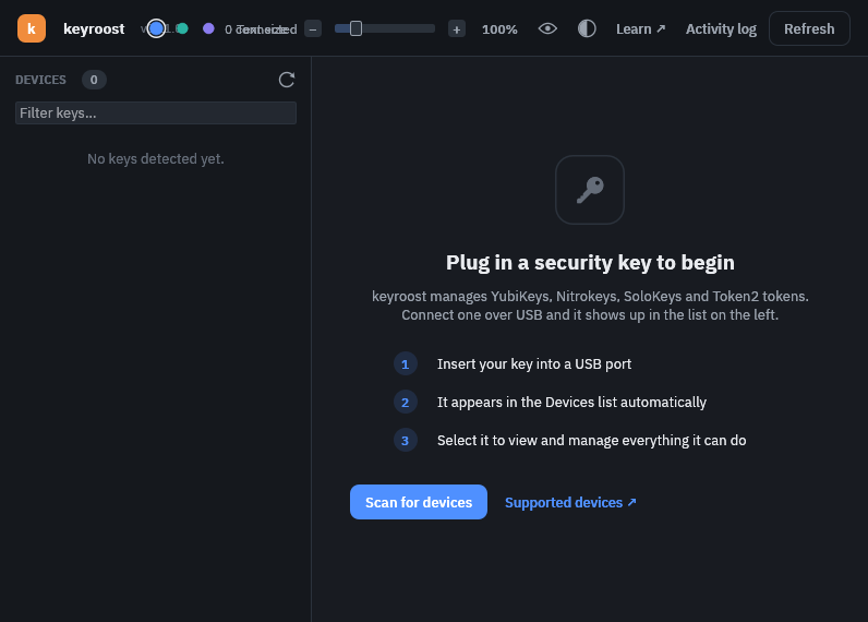 Screenshot of keyroost