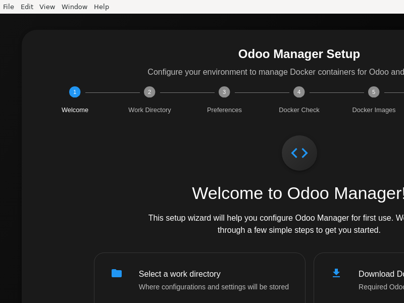 Screenshot of odoo-manager