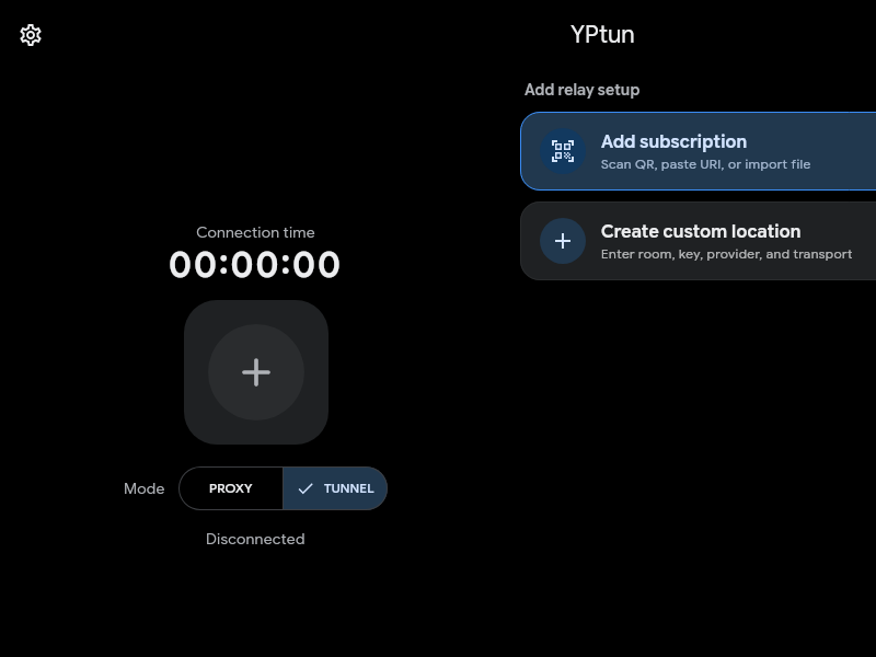 Screenshot of olcvpn-client