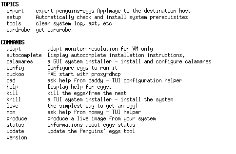Screenshot of penguins-eggs-legacy