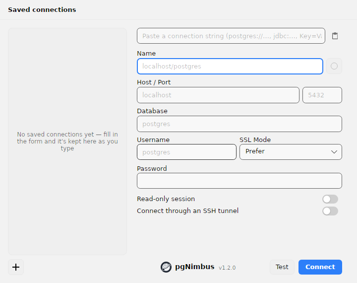 Screenshot of pgNimbus