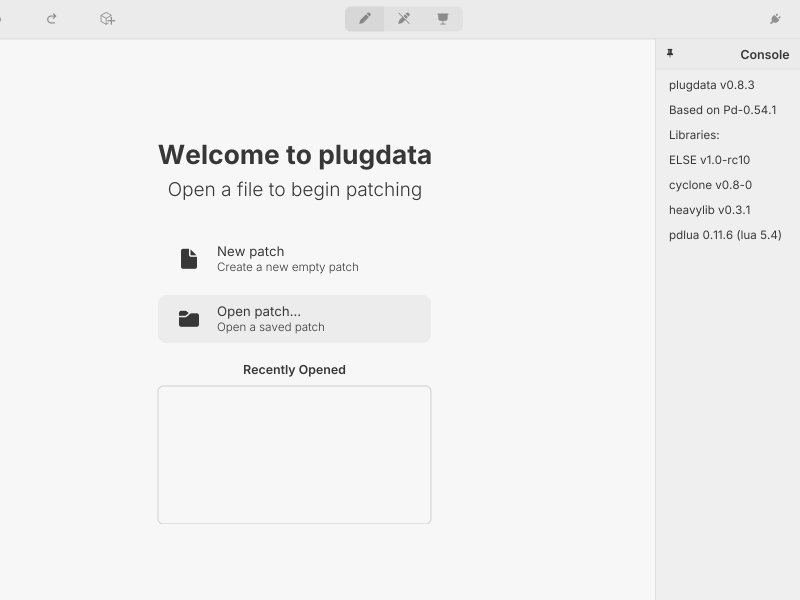 Screenshot of plugdata