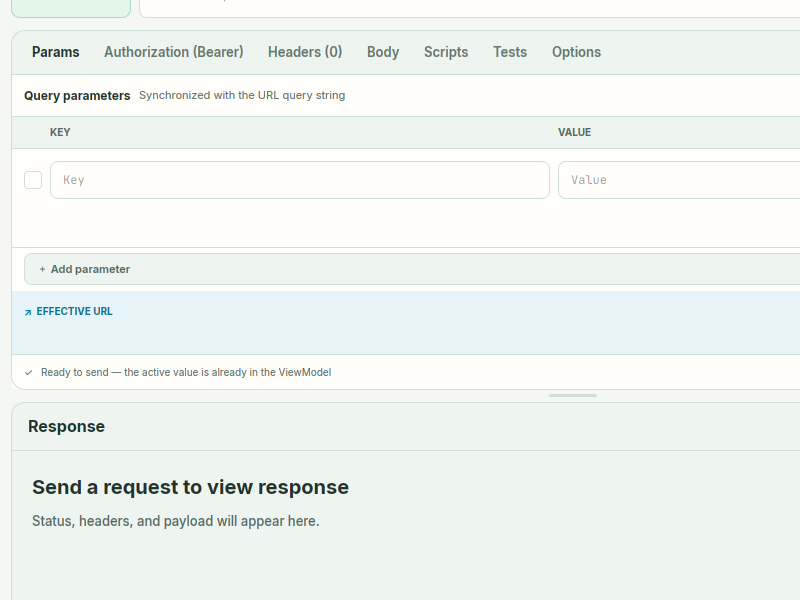 Screenshot of postman-gpui