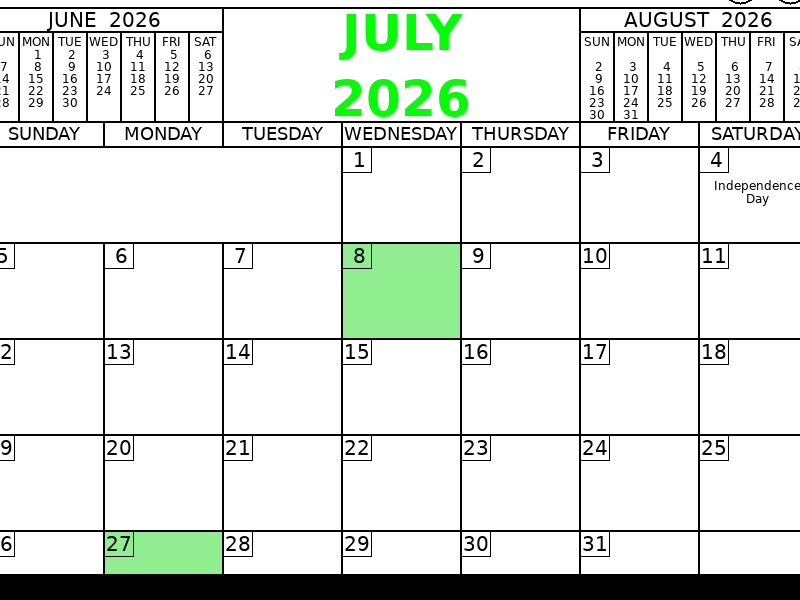 Screenshot of pretty-printable-calendar