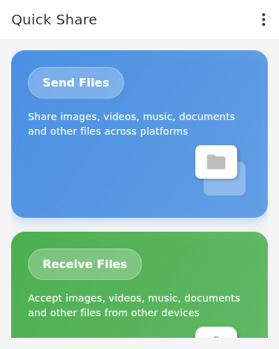 Screenshot of quick-share