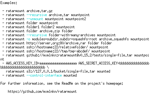 Screenshot of ratarmount