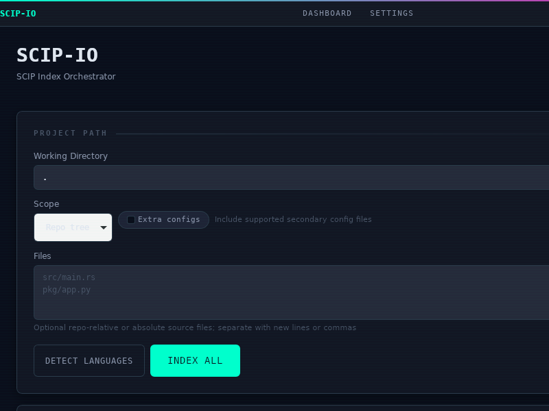 Screenshot of scip-io