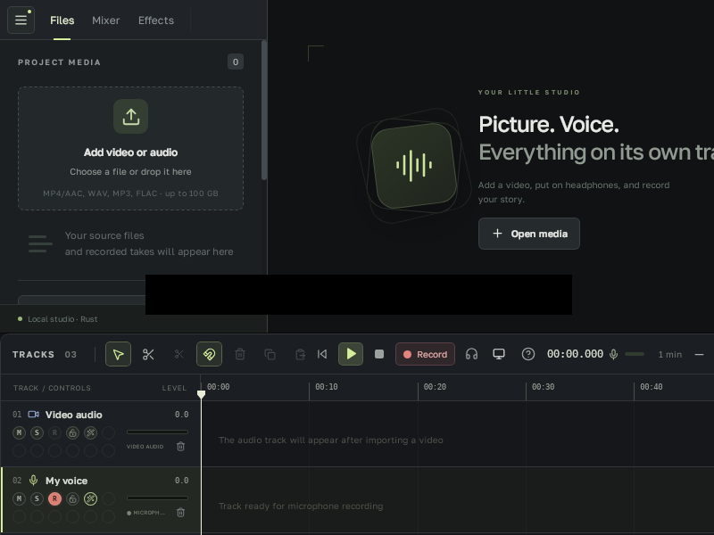 Screenshot of simpleVoiceover
