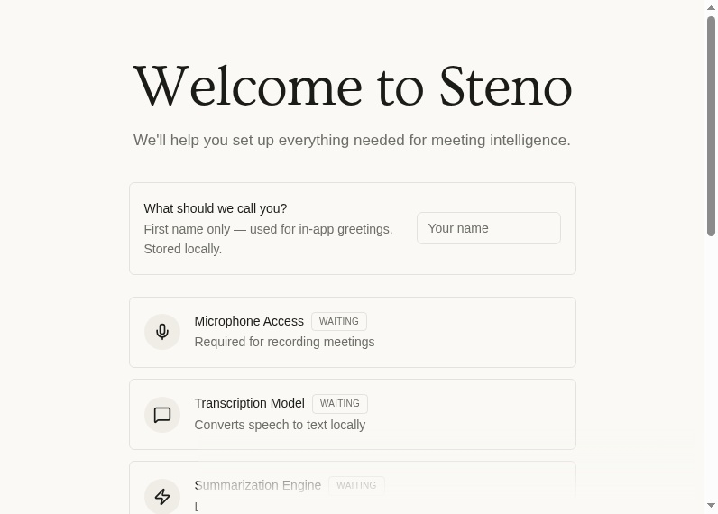 Screenshot of stenoAI