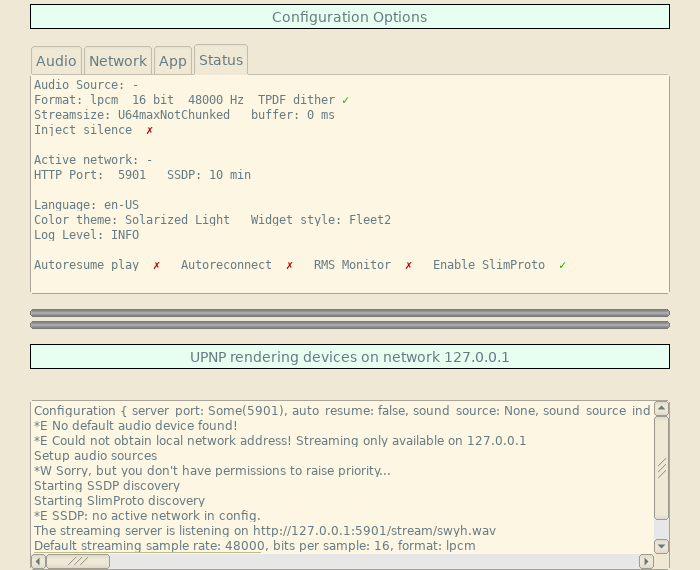 Screenshot of swyh-rs
