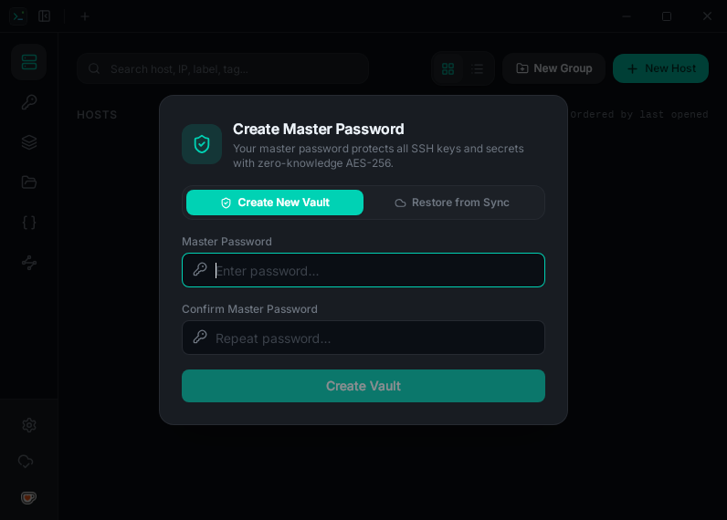 Screenshot of termimus-ssh
