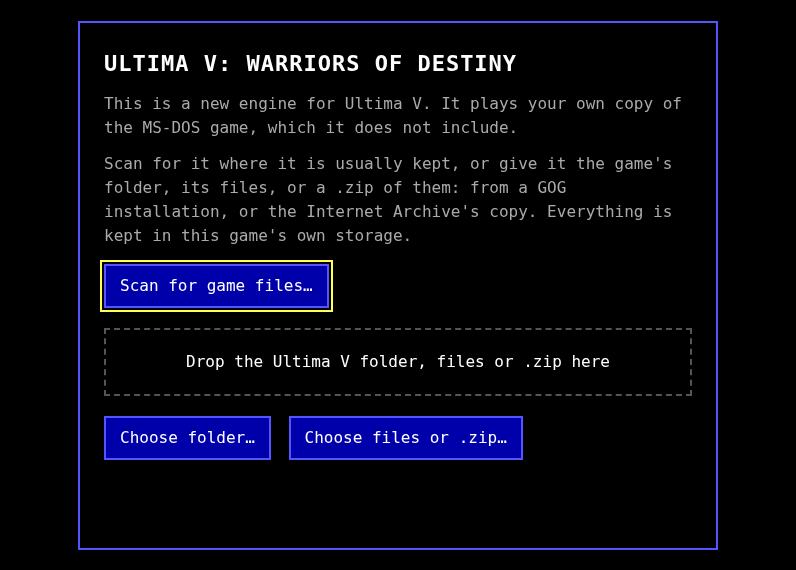 Screenshot of ultima5