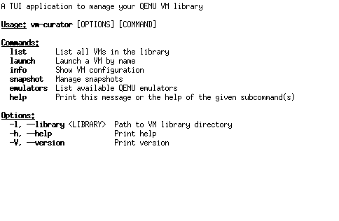 Screenshot of vm-curator