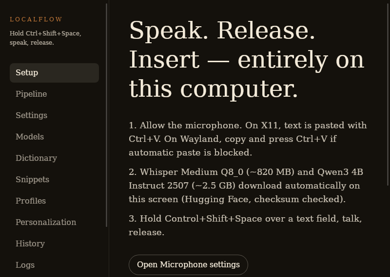 Screenshot of voiceAI