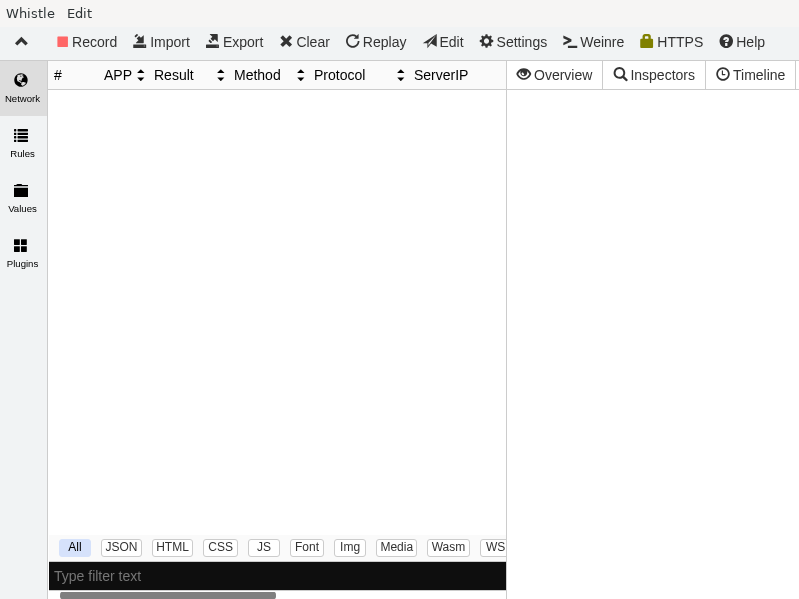 Screenshot of whistle-client