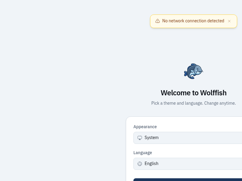 Screenshot of wolffish-app