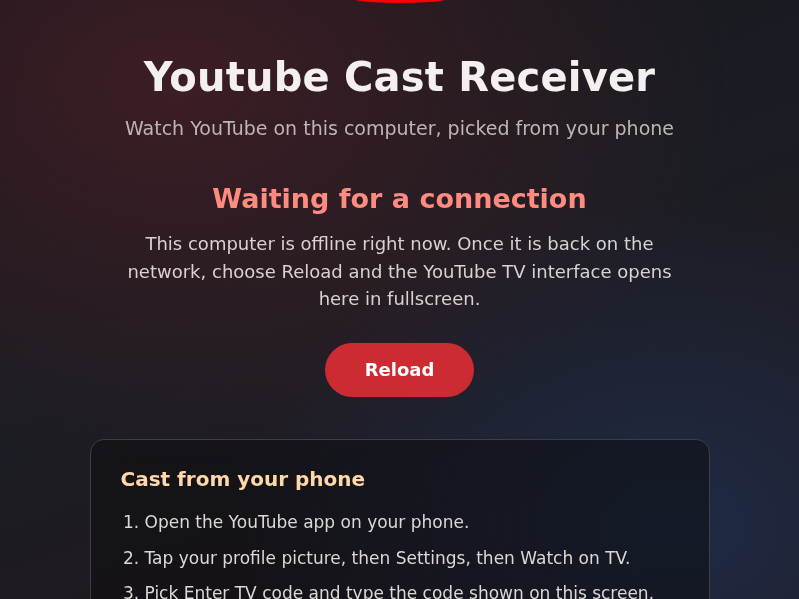 Screenshot of youtube-cast-receiver
